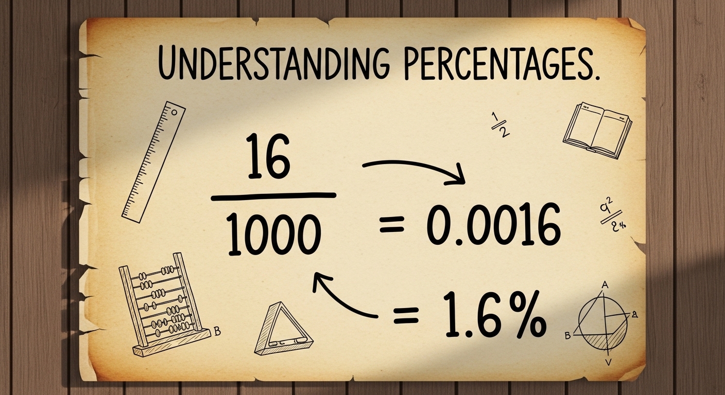 What Is 16/1000 as a Percentage?