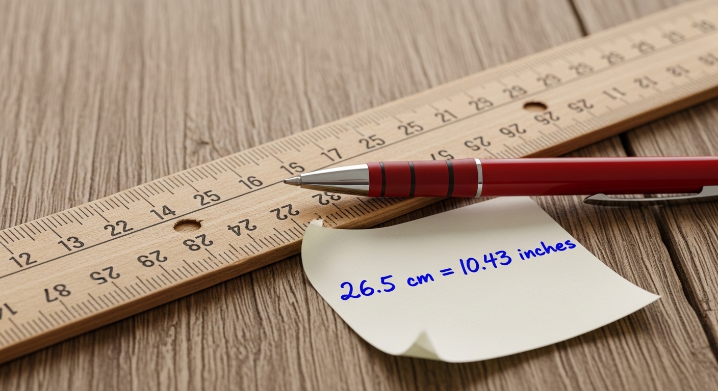 26.5 centimeters to inches